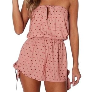 White Fox Boutique Spot On Me Dot Romper Playsuit